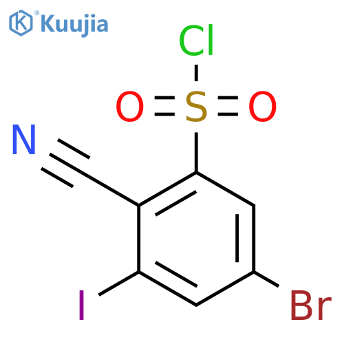 5-Bromo-2-cyano-3-iodobenzenesulfonyl chloride structure