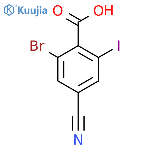 2-Bromo-4-cyano-6-iodobenzoic acid structure