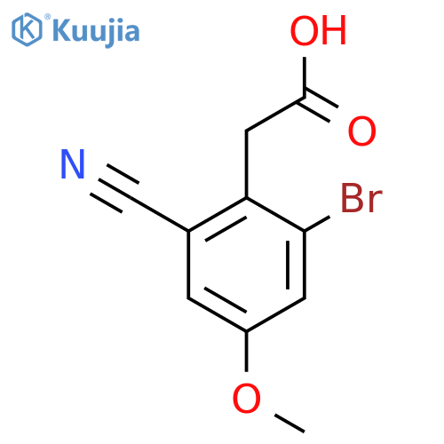 2-Bromo-6-cyano-4-methoxyphenylacetic acid structure