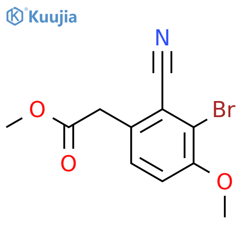 Methyl 3-bromo-2-cyano-4-methoxyphenylacetate structure