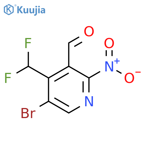 5-Bromo-4-(difluoromethyl)-2-nitropyridine-3-carboxaldehyde structure