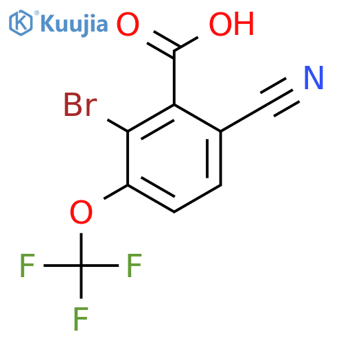 2-Bromo-6-cyano-3-(trifluoromethoxy)benzoic acid structure