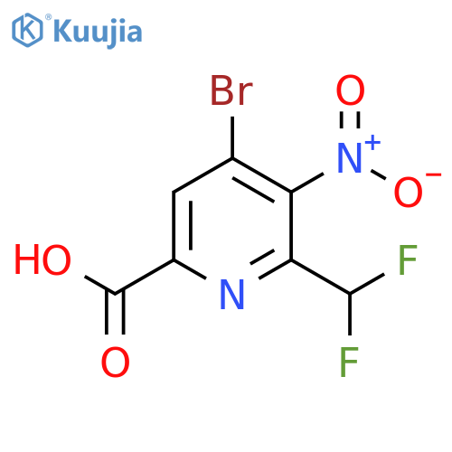 4-Bromo-2-(difluoromethyl)-3-nitropyridine-6-carboxylic acid structure