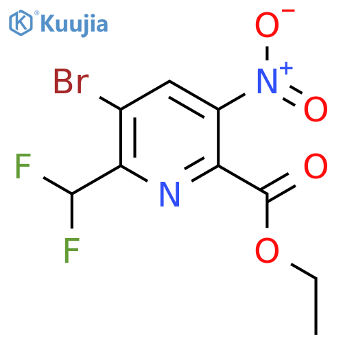 Ethyl 3-bromo-2-(difluoromethyl)-5-nitropyridine-6-carboxylate structure