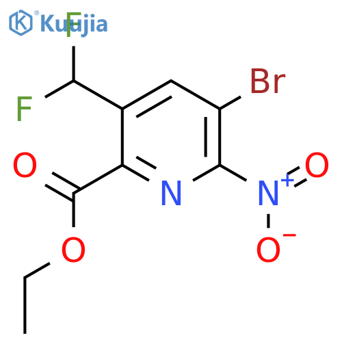 Ethyl 3-bromo-5-(difluoromethyl)-2-nitropyridine-6-carboxylate structure