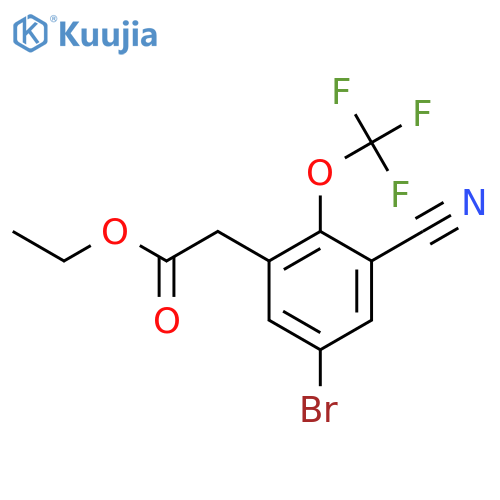 Ethyl 5-bromo-3-cyano-2-(trifluoromethoxy)phenylacetate structure