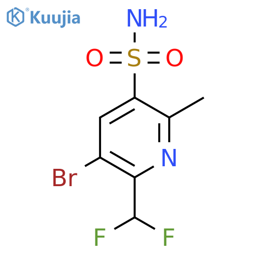 3-Bromo-2-(difluoromethyl)-6-methylpyridine-5-sulfonamide structure
