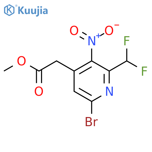 Methyl 6-bromo-2-(difluoromethyl)-3-nitropyridine-4-acetate structure