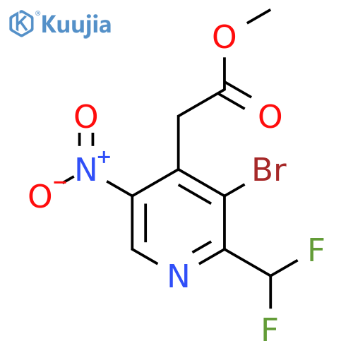 Methyl 3-bromo-2-(difluoromethyl)-5-nitropyridine-4-acetate structure