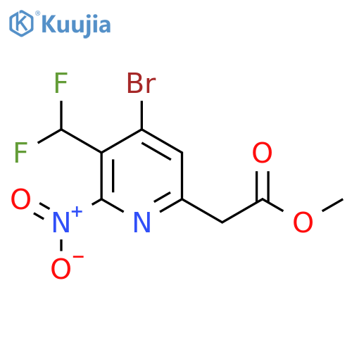 Methyl 4-bromo-3-(difluoromethyl)-2-nitropyridine-6-acetate structure
