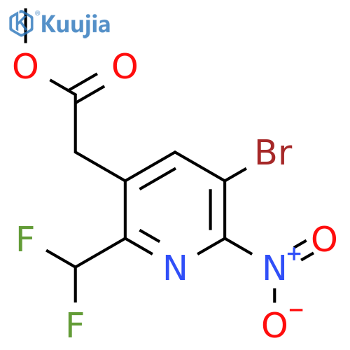 Methyl 3-bromo-6-(difluoromethyl)-2-nitropyridine-5-acetate structure
