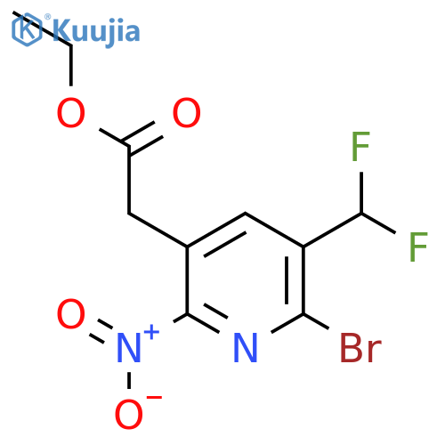Ethyl 2-bromo-3-(difluoromethyl)-6-nitropyridine-5-acetate structure