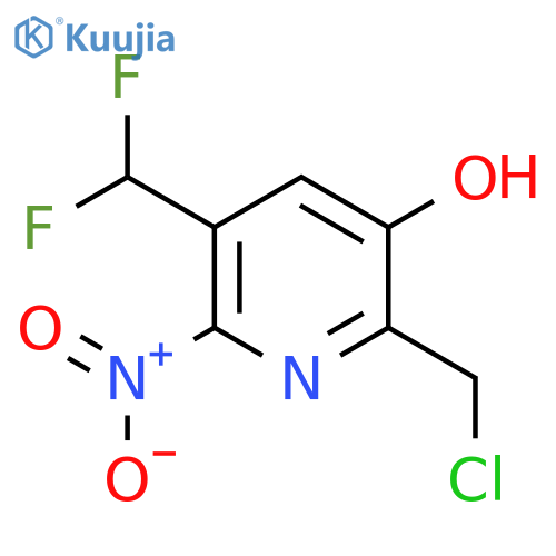 2-(Chloromethyl)-5-(difluoromethyl)-3-hydroxy-6-nitropyridine structure