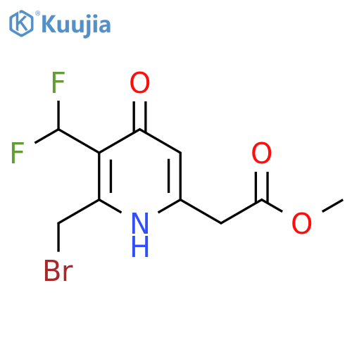 Methyl 2-(bromomethyl)-3-(difluoromethyl)-4-hydroxypyridine-6-acetate structure