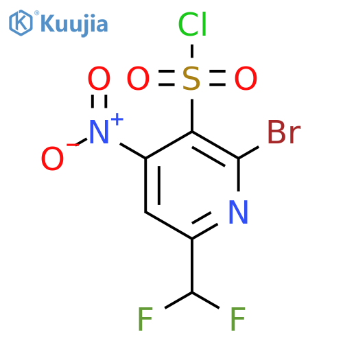 2-Bromo-6-(difluoromethyl)-4-nitropyridine-3-sulfonyl chloride structure