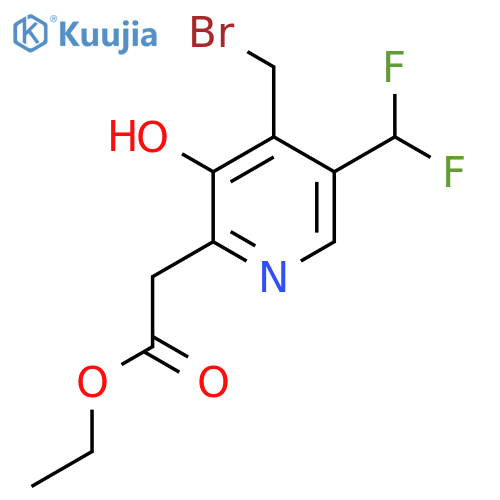 Ethyl 4-(bromomethyl)-5-(difluoromethyl)-3-hydroxypyridine-2-acetate structure