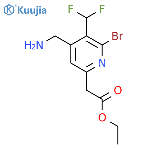 Ethyl 4-(aminomethyl)-2-bromo-3-(difluoromethyl)pyridine-6-acetate structure