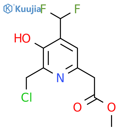 Methyl 2-(chloromethyl)-4-(difluoromethyl)-3-hydroxypyridine-6-acetate structure