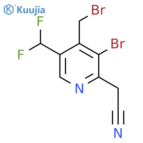 3-Bromo-4-(bromomethyl)-5-(difluoromethyl)pyridine-2-acetonitrile structure