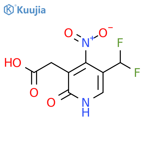 5-(Difluoromethyl)-2-hydroxy-4-nitropyridine-3-acetic acid structure