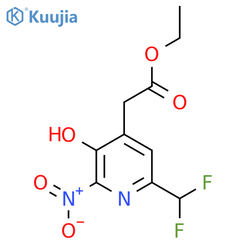 Ethyl 6-(difluoromethyl)-3-hydroxy-2-nitropyridine-4-acetate structure