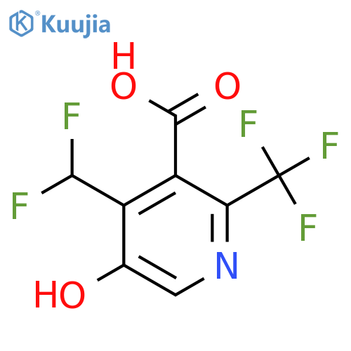 4-(Difluoromethyl)-5-hydroxy-2-(trifluoromethyl)pyridine-3-carboxylic acid structure