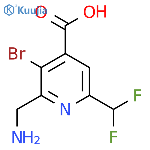 2-(Aminomethyl)-3-bromo-6-(difluoromethyl)pyridine-4-carboxylic acid structure