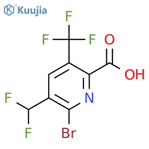 2-Bromo-3-(difluoromethyl)-5-(trifluoromethyl)pyridine-6-carboxylic acid structure