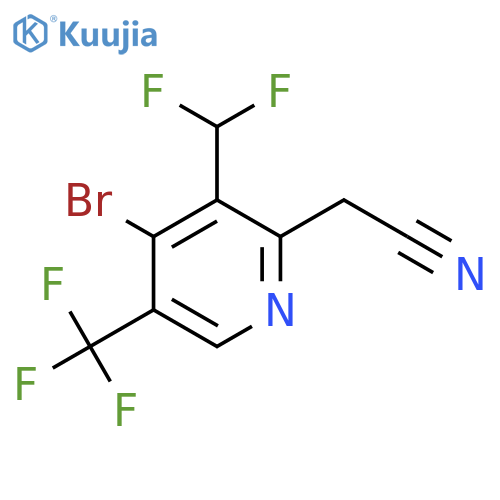 4-Bromo-3-(difluoromethyl)-5-(trifluoromethyl)pyridine-2-acetonitrile structure