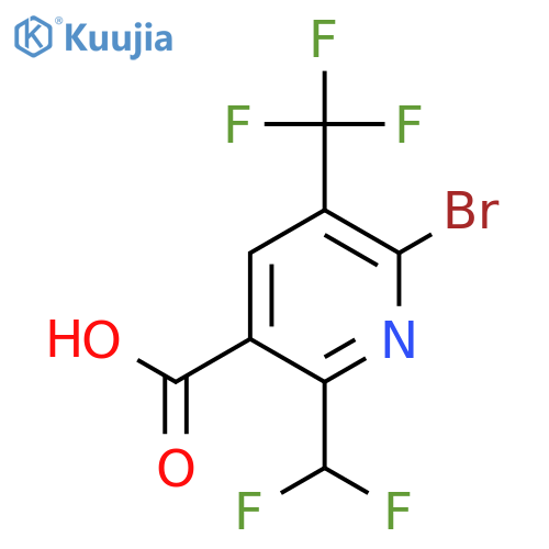 2-Bromo-6-(difluoromethyl)-3-(trifluoromethyl)pyridine-5-carboxylic acid structure