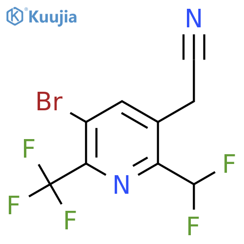 3-Bromo-6-(difluoromethyl)-2-(trifluoromethyl)pyridine-5-acetonitrile structure