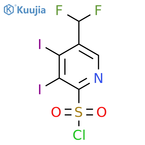 5-(Difluoromethyl)-3,4-diiodopyridine-2-sulfonyl chloride structure
