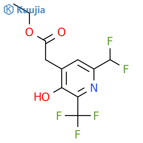 Ethyl 6-(difluoromethyl)-3-hydroxy-2-(trifluoromethyl)pyridine-4-acetate structure
