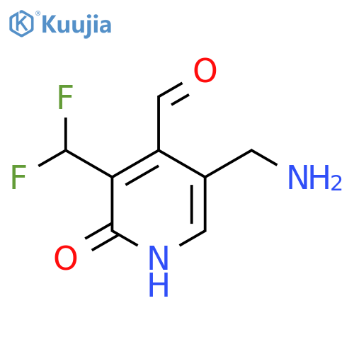 5-(Aminomethyl)-3-(difluoromethyl)-2-hydroxypyridine-4-carboxaldehyde structure