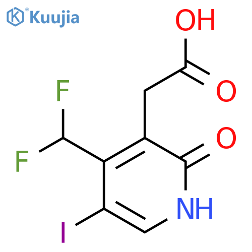 4-(Difluoromethyl)-2-hydroxy-5-iodopyridine-3-acetic acid structure