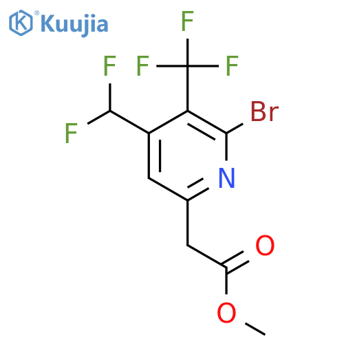 Methyl 2-bromo-4-(difluoromethyl)-3-(trifluoromethyl)pyridine-6-acetate structure