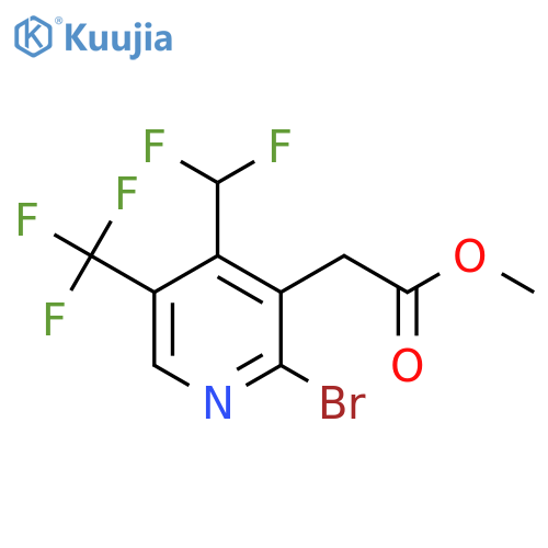 Methyl 2-bromo-4-(difluoromethyl)-5-(trifluoromethyl)pyridine-3-acetate structure