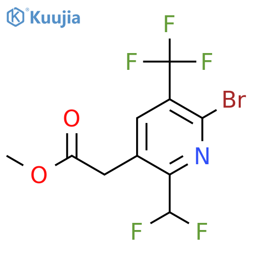 Methyl 2-bromo-6-(difluoromethyl)-3-(trifluoromethyl)pyridine-5-acetate structure