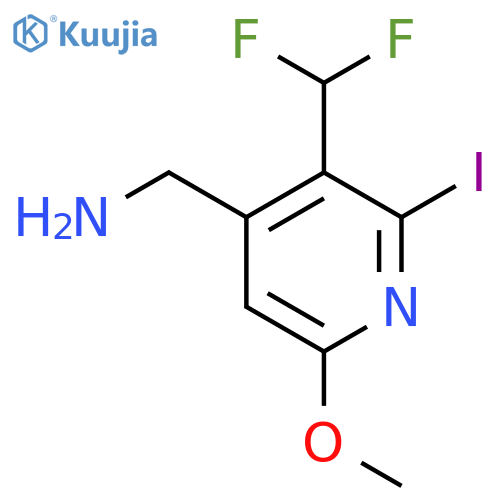 4-(Aminomethyl)-3-(difluoromethyl)-2-iodo-6-methoxypyridine structure