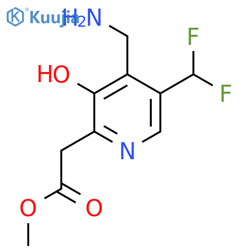 Methyl 4-(aminomethyl)-5-(difluoromethyl)-3-hydroxypyridine-2-acetate structure