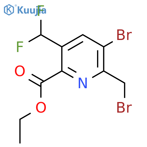 Ethyl 3-bromo-2-(bromomethyl)-5-(difluoromethyl)pyridine-6-carboxylate structure