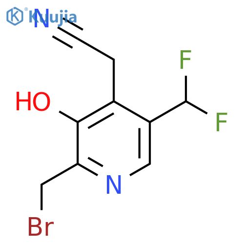 2-(Bromomethyl)-5-(difluoromethyl)-3-hydroxypyridine-4-acetonitrile structure