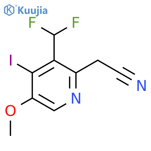 3-(Difluoromethyl)-4-iodo-5-methoxypyridine-2-acetonitrile structure