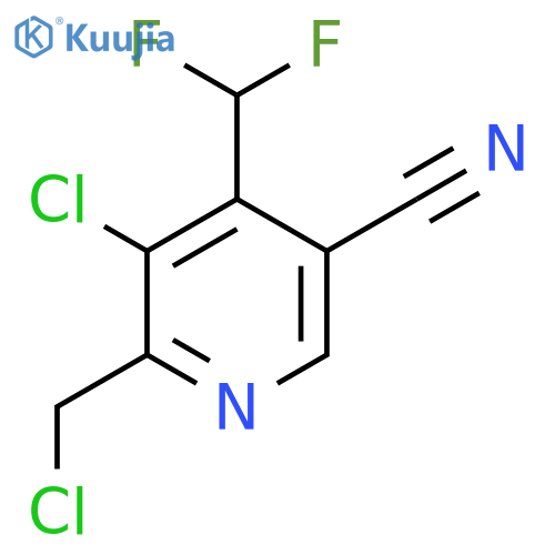 3-Chloro-2-(chloromethyl)-5-cyano-4-(difluoromethyl)pyridine structure