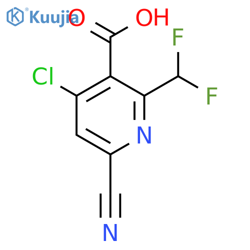 4-Chloro-6-cyano-2-(difluoromethyl)pyridine-3-carboxylic acid structure