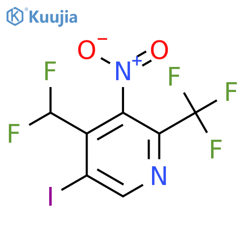 4-(Difluoromethyl)-5-iodo-3-nitro-2-(trifluoromethyl)pyridine structure