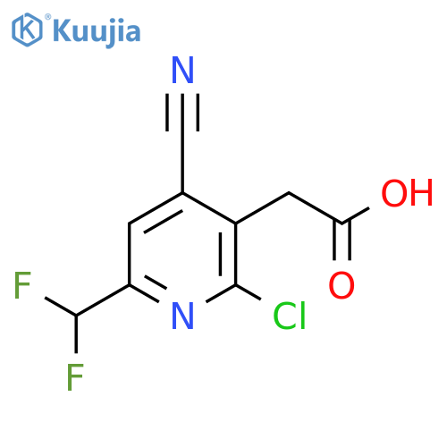 2-Chloro-4-cyano-6-(difluoromethyl)pyridine-3-acetic acid structure
