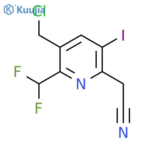 3-(Chloromethyl)-2-(difluoromethyl)-5-iodopyridine-6-acetonitrile structure