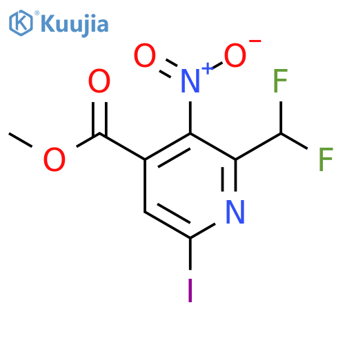 Methyl 2-(difluoromethyl)-6-iodo-3-nitropyridine-4-carboxylate structure