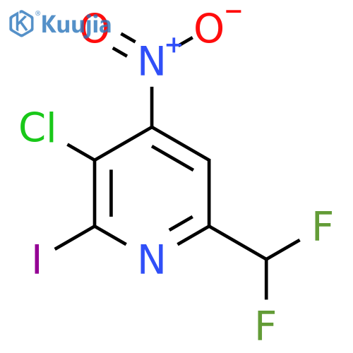 3-Chloro-6-(difluoromethyl)-2-iodo-4-nitropyridine structure